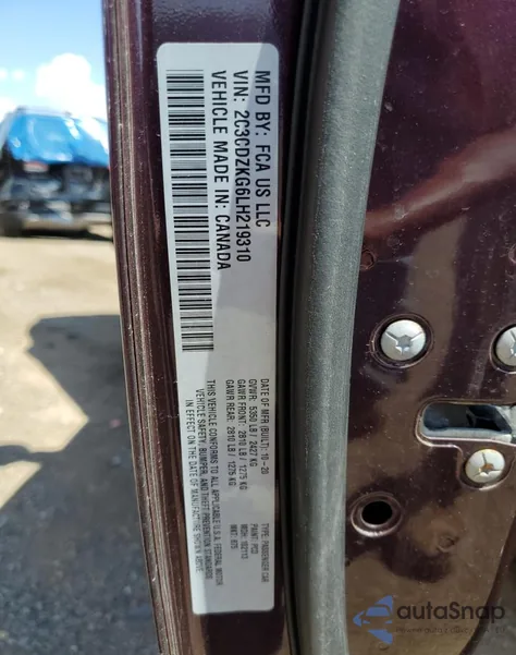 2020 Dodge Challenger Gt z USA, uszkodzony, nr VIN 2C3CDZKG6LH219310